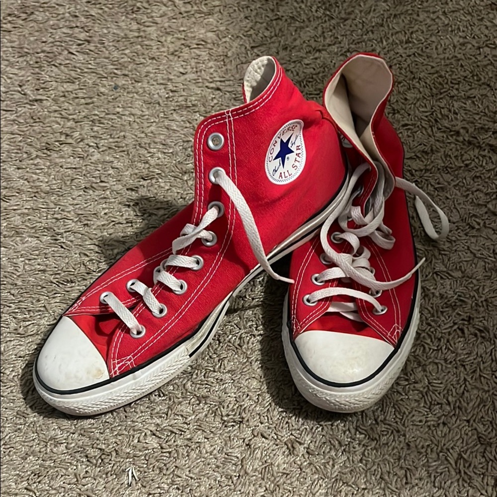 Red High-top Converse All Star